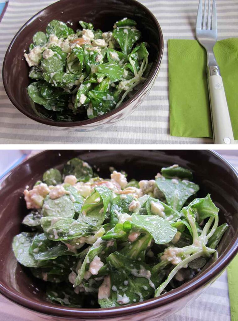 Ensalada berros tufu aceitunas