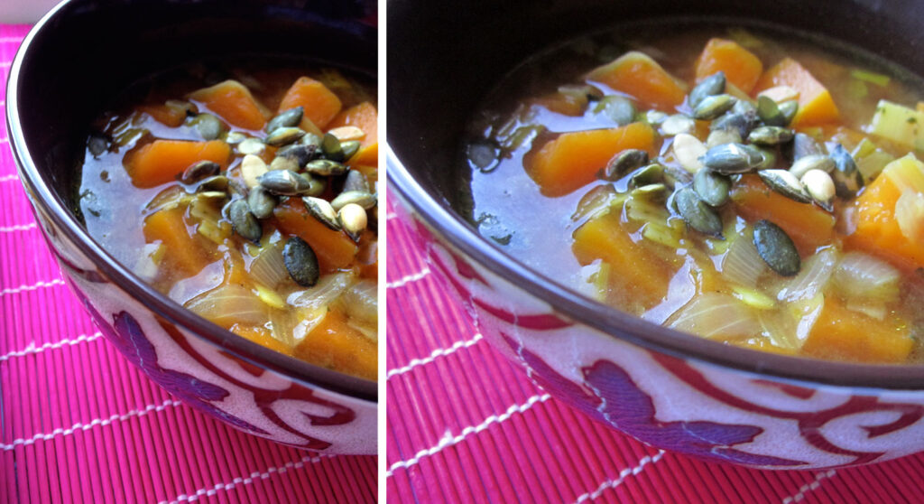 Sopa de calabaza y quinoa