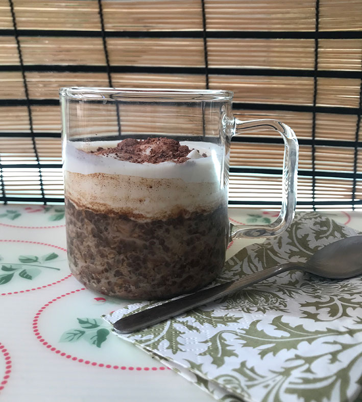 Pudding de Chía, avena y café